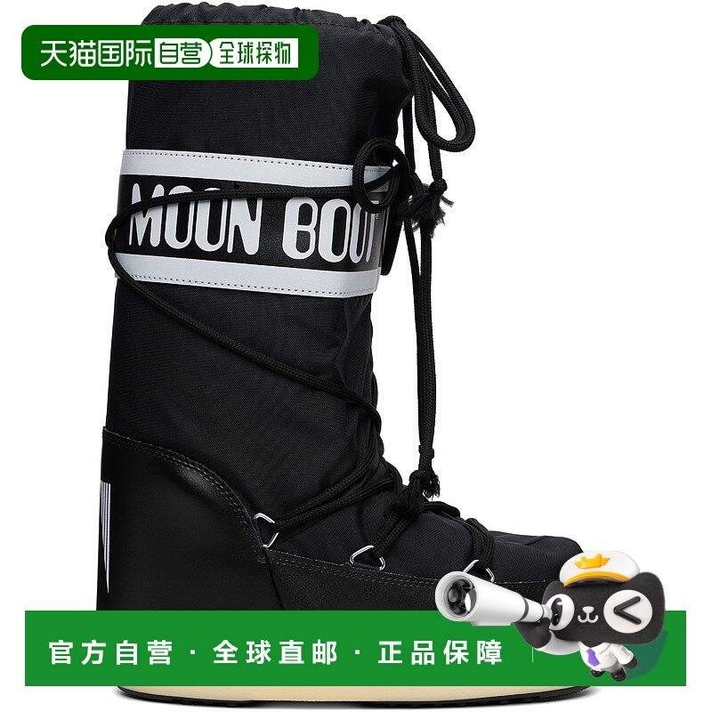 香港直邮潮奢 moon boot 月亮靴 男士 黑色 Icon Nylon 中筒靴 80
