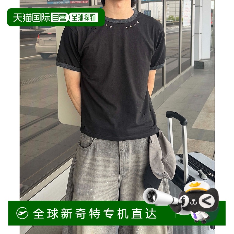 1h可退 日本直邮EPNK 男女同款 眼孔破损设计修身圆领T恤 578248