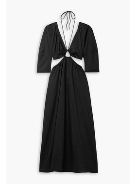 MARA HOFFMAN|Shaina 镂空棉府绸挂脖超长连衣裙