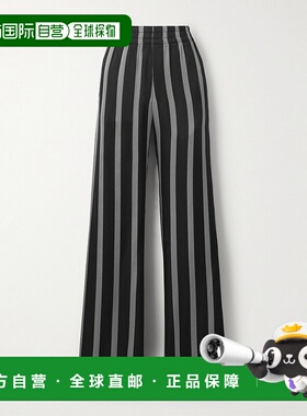 香港直邮ANINE BING 女士 Soto 条纹真丝混纺斜纹布阔腿裤 A03104