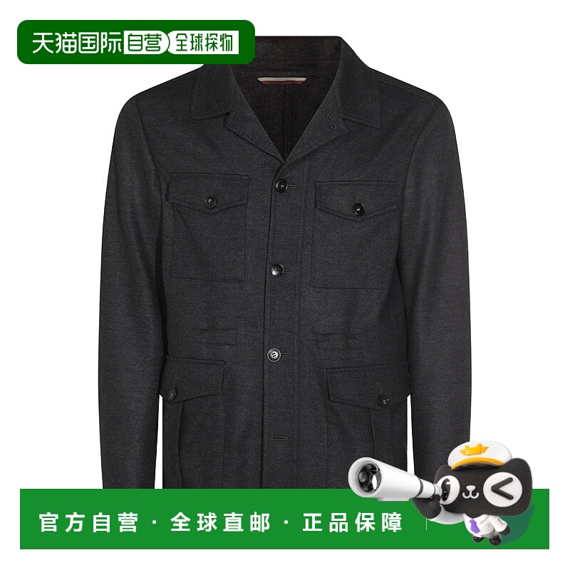 1h可退 香港直邮Canali 康钠丽 男士 灰色羊毛休闲夹克 CJ31347RJ