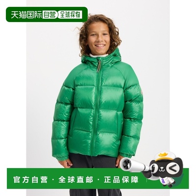 欧洲直邮Pyrenex Sten 绿色儿童连帽羽绒服保暖防风