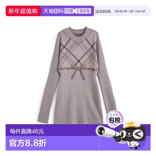 日本直邮日潮 GRL格纹针织迷你连衣裙ru1354紧身格子包臀裙