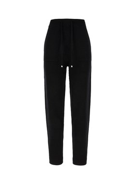 潮奢 MaxMara 麦斯玛拉 女士 黑色羊毛羊绒慢跑裤 OPERA009