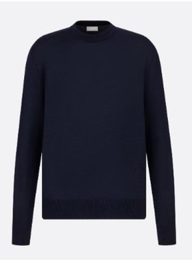 DIOR 男士针织毛衣 113M647AT220C546 SS2024 黑色 徽标刺绣套衫