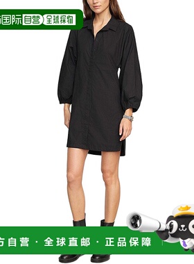 自营 modern citizen现代公民Clara露背纽扣连衣裙-黑色 美国奥莱