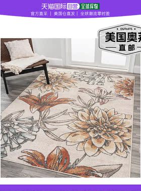 jonathan y Giglio Modern Botanical Flower 橙色/蓝色/奶油色