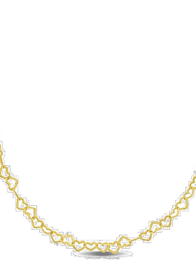 自营 Mimi & Max 3 毫米心形链环项链，镀黄色纯银 - 16 英寸 -