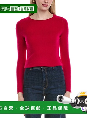 自营sofiacashmere圆领羊毛和羊绒混纺毛衣-粉红色 美国奥莱直发