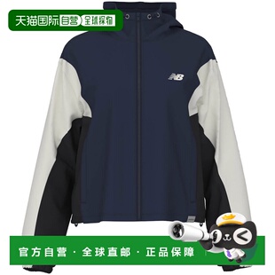 日本直邮New Balance 女士梭织连帽夹克海军蓝WJ61M2MG训练上衣外