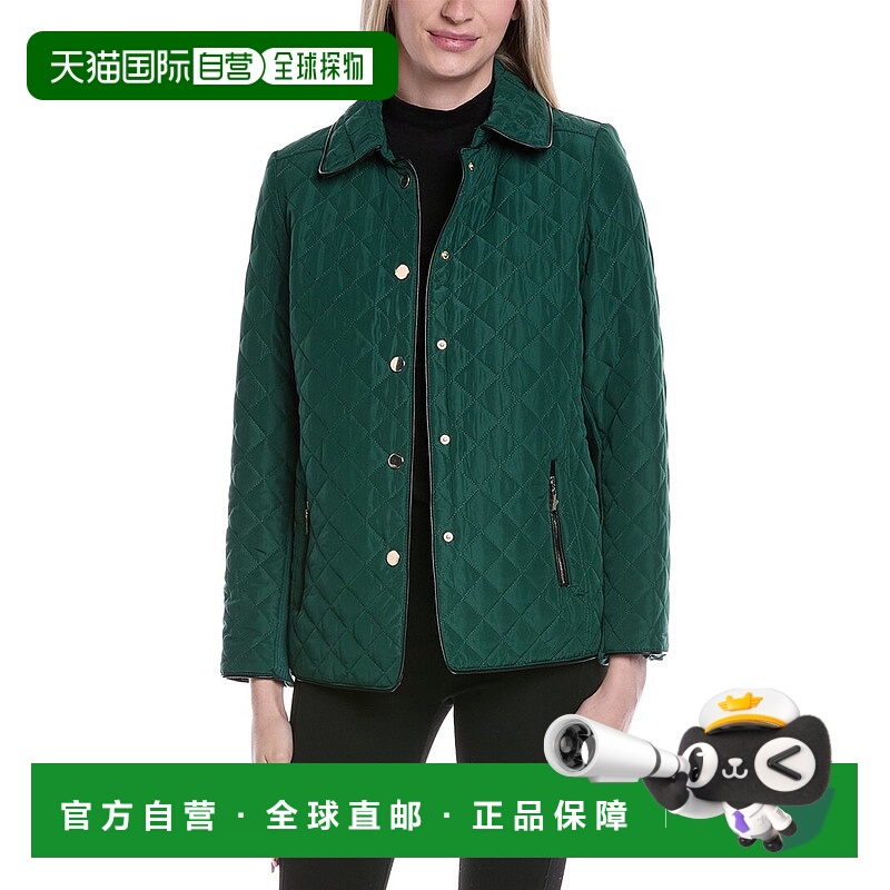 自营Jones New York Quilted Snap Front Jacket - green 美国奥