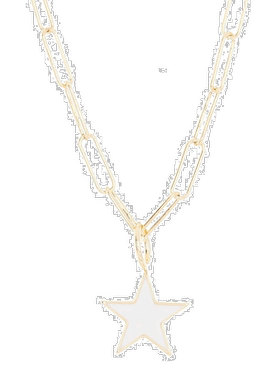 自营 Adornia 白色珐琅星星吊坠项链金纯银 .925 纯银 - 白色 美