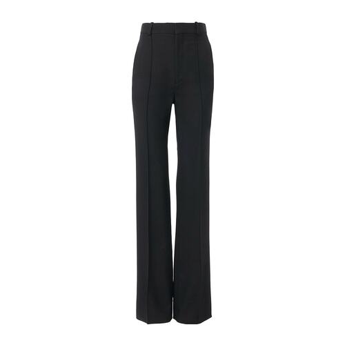 CHLOÉ 女士休闲裤 C24APA01061001 AW2024 黑色 羊毛华达呢高腰裤