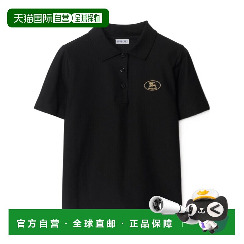 1h可退 香港直邮BURBERRY 女士POLO衫 81102611 CO 黑色 短袖 Pol