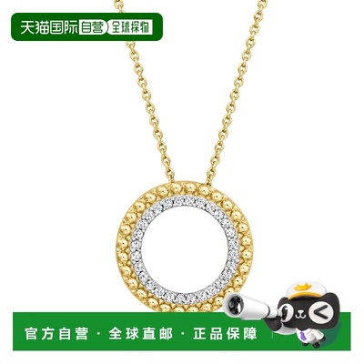 自营Ross-Simons Diamond Beaded-Edge Circle Pendant Necklace