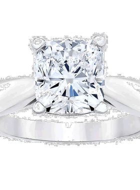 自营 pompeii31 1/2 克拉垫形钻石单石订婚戒指 14k 白金优化 - 1