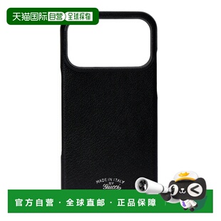 自营欧洲直邮GUCCI古驰 女士黑色皮革iPhone 17 Pro Max手机壳