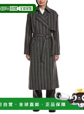 自营rag & bone Jennie Wool Trench Coat - black 美国奥莱直发