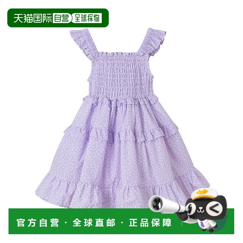 自营 andy & evanAndy&Evan Ditsy花朵褶边分层连衣裙-紫色 美国