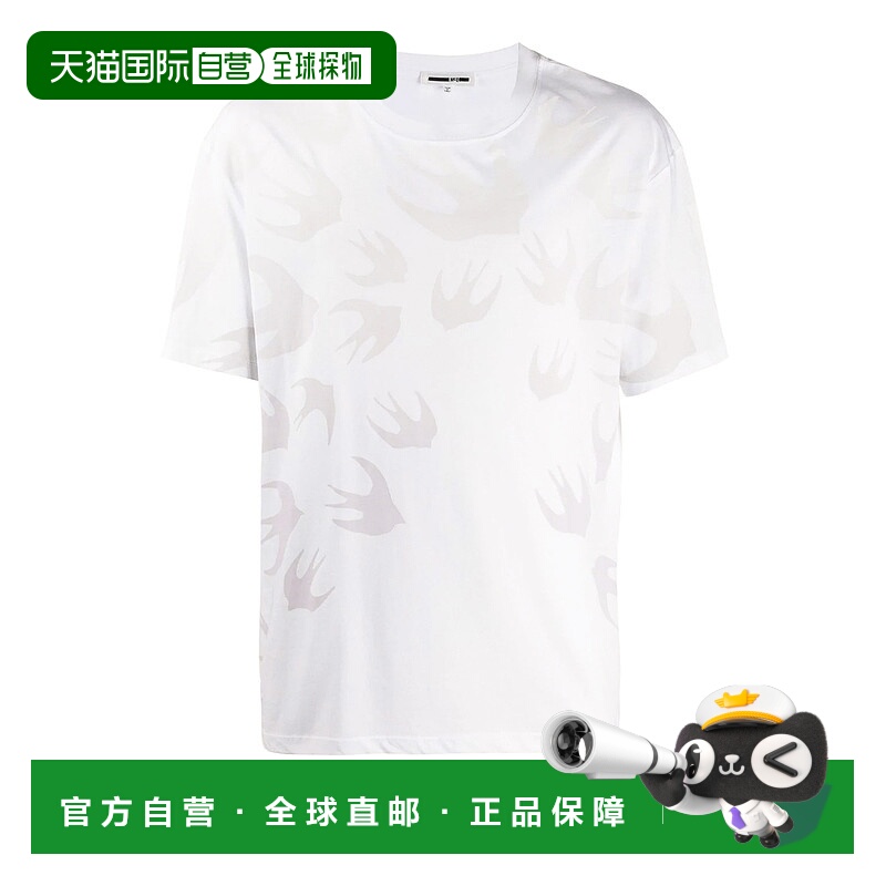 1h可退 香港直邮MCQ 男士T恤 291571ROT439000 白色 Swallow Degr