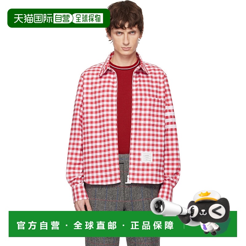 1h可退 香港直邮潮奢 Thom Browne 汤姆 布朗 男士 红色 4-Bar Gi