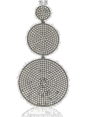 自营 Suzy Levian 黑色纯银立方氧化锆毕业圆环吊坠 - 黑色 美国