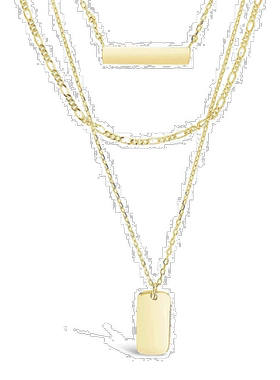 自营sterling forever三层条形项链-金-金 【美国奥莱】直发