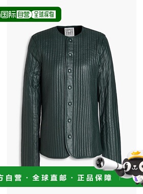 香港直邮TOTÊME 女士 绗缝皮革夹克 234WRO883LE0026136DARKGREEN