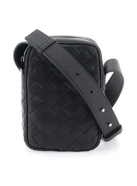 BOTTEGA VENETA 男士斜挎包 743214VCPQ38803 CO 黑色