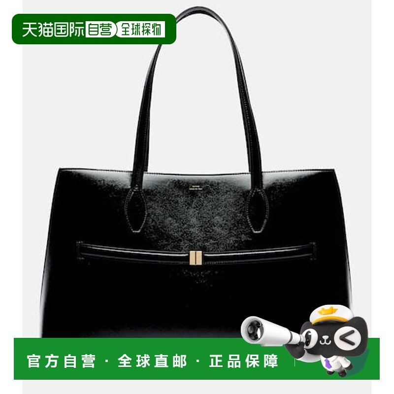 1h可退 香港直邮toteme 女士 Lounge 皮革手提包 black黑色 舒适