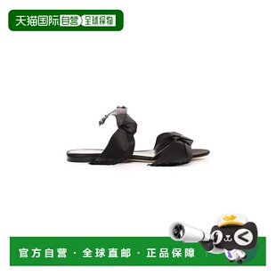 香港直邮The Row 女士 Vika 打结绸缎凉鞋 black黑色 舒适时尚