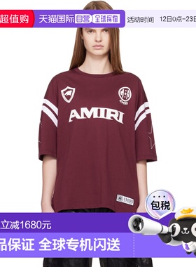 香港直邮AMIRI 女士 红色 运动 T 恤 时尚舒适半袖 AWTOJR1022