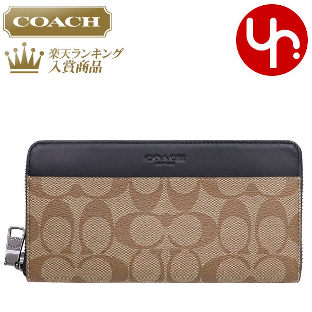 日本直邮COACH 钱包F58112 棕褐色 xCoach手风琴全拉链男士2021