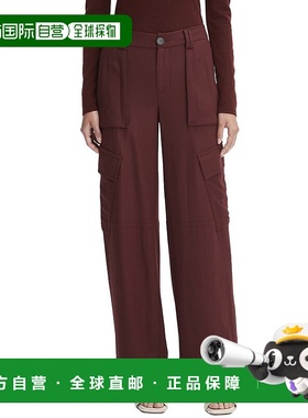 自营 Vince 法兰绒宽腿 Raver 羊毛混纺裤 - 棕色 美国奥莱直发