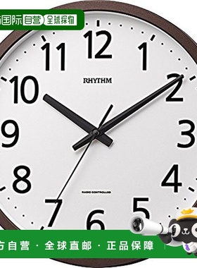 日本直邮【日本直邮】RHYTHM 电波挂钟 日本电波 4MYA38SR06 茶色