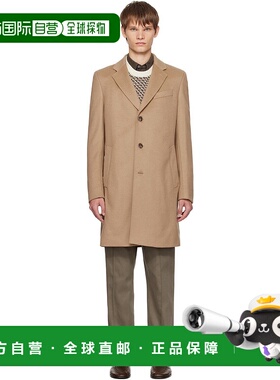 1h可退 香港直邮BOSS 波士 男士 驼色 Regular-Fit Wool & Cashme