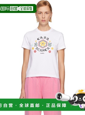 1h可退 香港直邮潮奢 Casablanca 女士 白色 Emblem Fitted T 恤