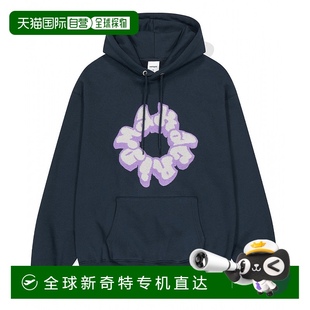 韩国直邮MAHAGRID 1小时内可退 THROW MG2DFMM4 连帽衫 海军蓝
