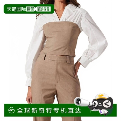 自营 astr the labelBrooks分层紧身胸衣上衣，灰褐色 【美国奥莱