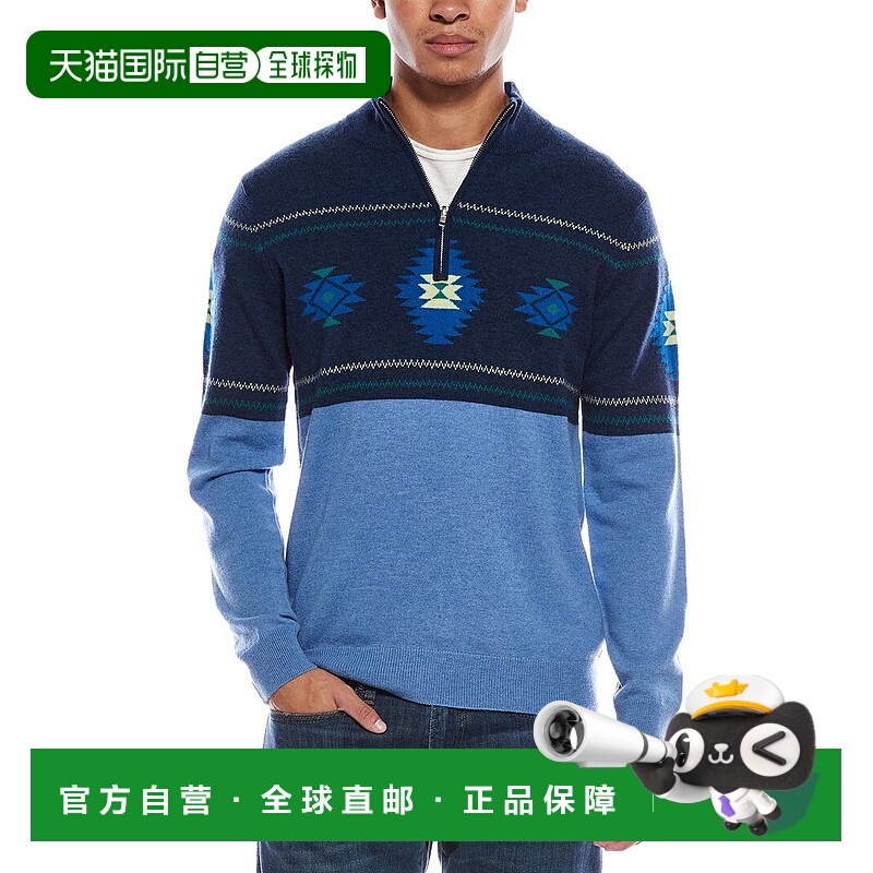 自营Brodie Cashmere Navajo Wool & Cashmere-Blend 1/4-Zip Moc