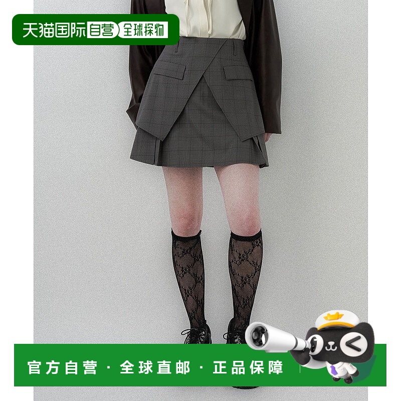 1h可退 日本直邮HARE 女装 修身半裙 双层设计斜门襟立体褶皱 595