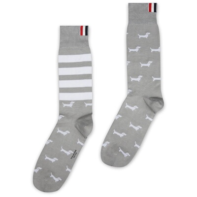 THOM BROWNE 男士袜子 MAS200AY3012055 SS2025 灰色中筒袜