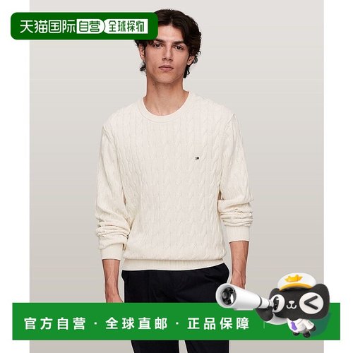 日本直邮TOMMY HILFIGER 经典缆绳圆领毛衣 [TO3203EM011438]上衣