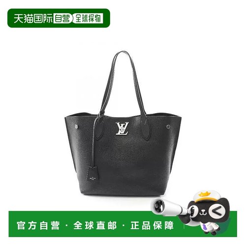日本直邮中古LV路易威登女包B级9新Lockme Go牛皮托特包黑色时尚B