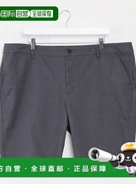 1h可退 香港直邮潮奢 ASOS 男士Plus 设计紧身斜纹棉布水洗黑色短