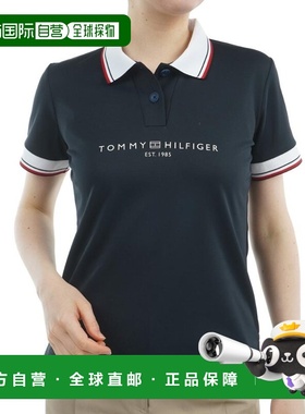 日本直邮TOMMY HILFIGER GOLF 女士高尔夫短袖logo白色polo衫 [TH
