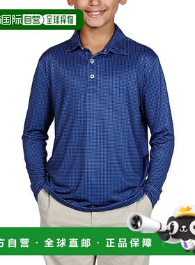 自营Tailorbyrd Mini Houndstooth Performance Polo Shirt - blu