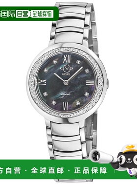 自营GV2 Amalfi女式316L不锈钢表壳，黑色MOP表盘316L不锈钢表链-
