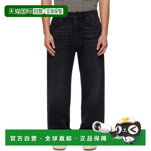 1h可退 香港直邮Balmain 巴尔曼 男士 黑色 Loose 牛仔裤 GH1ML13