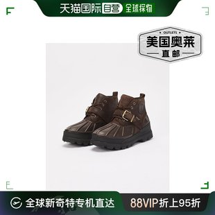 低帮男式 FOH 棕色皮革防水靴子尺寸 Lauren Oslo Ralph 10.5 Polo